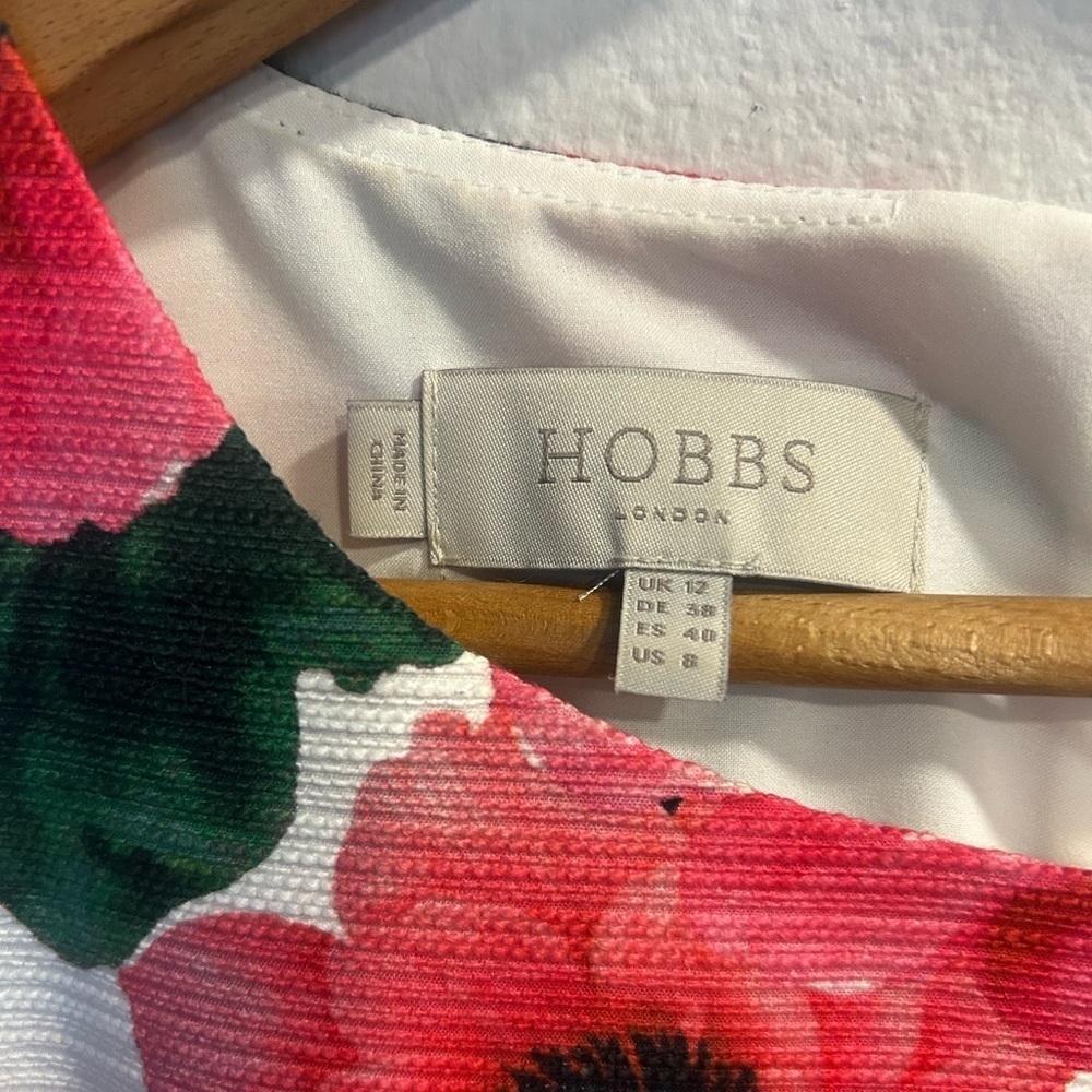Hobbs London Floral Sleeveless Sheath Dress US 8 - Picture 3 of 7